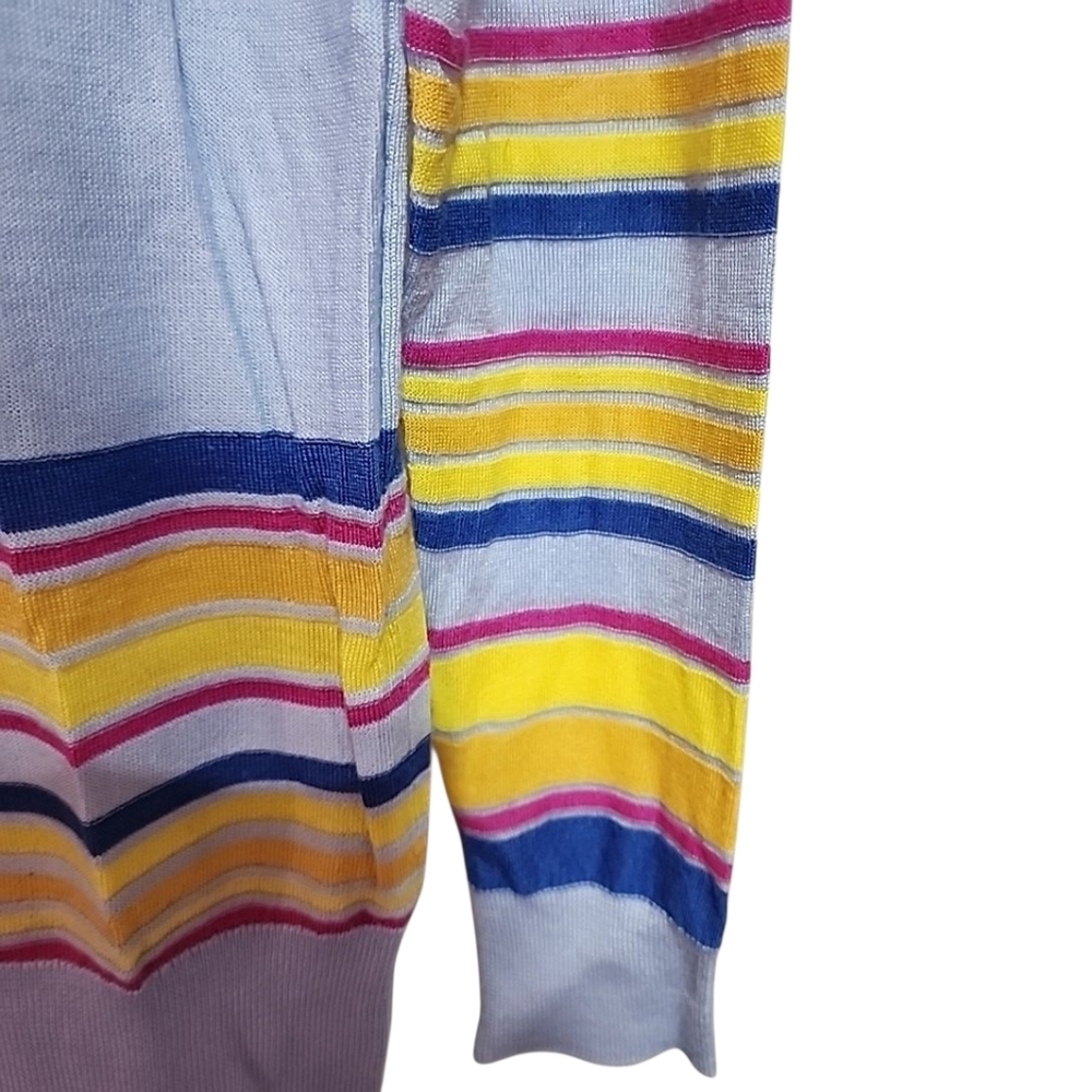Derek Lam 10 Crosby Cashmere Silk Blend Striped Sweater Blue Size Medium - Picture 3 of 5